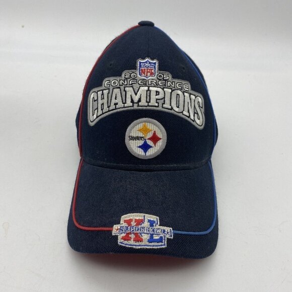 Pittsburgh Steelers Ball Cap Hat 2005 Conference Champions Super Bowl XL Reebok - Picture 12 of 13